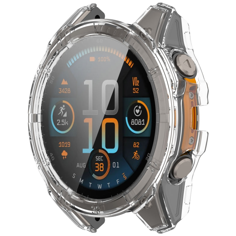 For Garmin Fenix 8 AMOLED 43mm Tempered Glass Film Integrated PC Watch Case(Transparent) - free shipping - PMC TechLife - Order now!