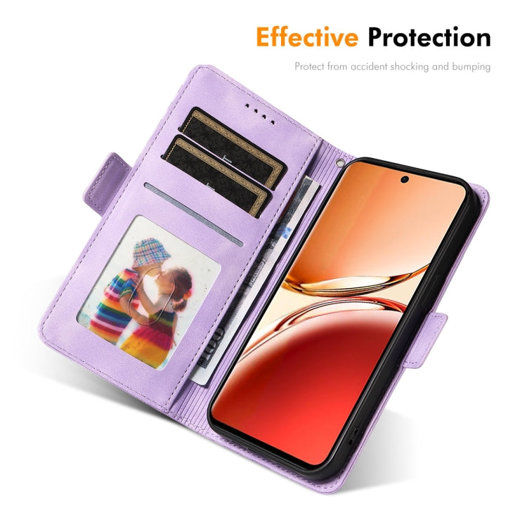 For OPPO Reno12 F 4G Global ENKAY Embossed Rhombus Starry Leather Phone Case with Screen Film(Black) - OPPO Cases by ENKAY | Online Shopping South Africa | PMC Jewellery | Buy Now Pay Later Mobicred