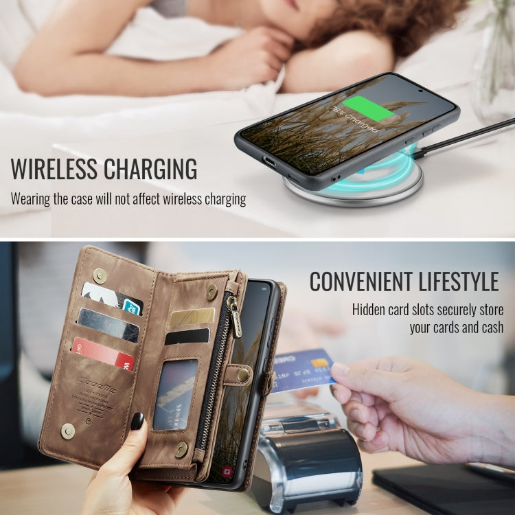 For Samsung Galaxy S24 FE 5G CaseMe 008 Detachable Multifunctional Leather Phone Case(Brown) - free shipping - PMC Jewellery - Order now!