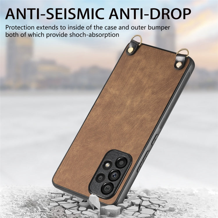 For Samsung Galaxy S25 5G Vintage Leather PC Back Cover Phone Case with Crossbody Strap(Brown) - Galaxy S25 5G Cases by PMC Jewellery | Online Shopping South Africa | PMC Jewellery | Buy Now Pay Later Mobicred