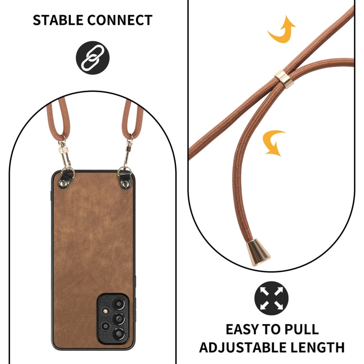 For Samsung Galaxy S25 5G Vintage Leather PC Back Cover Phone Case with Crossbody Strap(Brown) - Galaxy S25 5G Cases by PMC Jewellery | Online Shopping South Africa | PMC Jewellery | Buy Now Pay Later Mobicred