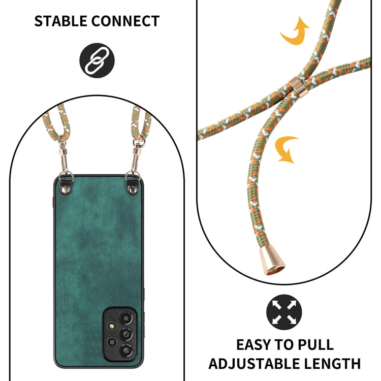 For Samsung Galaxy S25+ 5G Vintage Leather PC Back Cover Phone Case with Crossbody Strap(Green) - Galaxy S25+ 5G Cases by PMC Jewellery | Online Shopping South Africa | PMC Jewellery | Buy Now Pay Later Mobicred