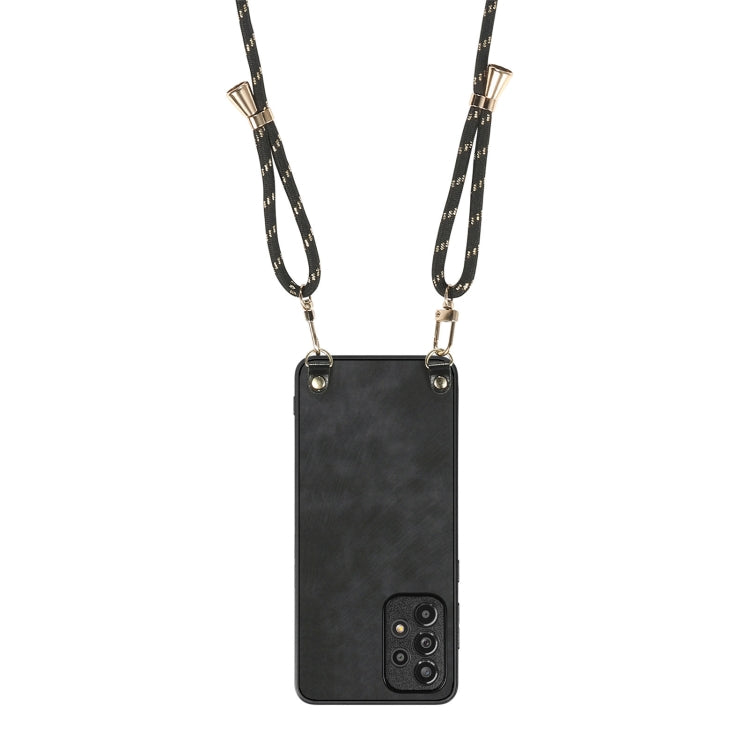 For Samsung Galaxy S25 Ultra 5G Vintage Leather PC Back Cover Phone Case with Crossbody Strap(Black) - Galaxy S25 Ultra 5G Cases by PMC Jewellery | Online Shopping South Africa | PMC Jewellery | Buy Now Pay Later Mobicred