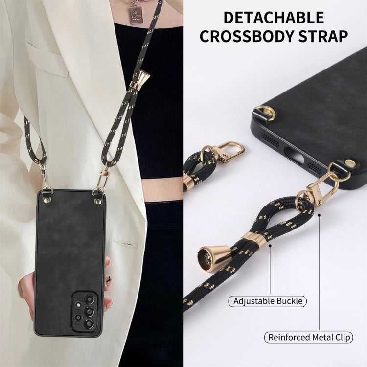 For Samsung Galaxy S25 Ultra 5G Vintage Leather PC Back Cover Phone Case with Crossbody Strap(Black) - Galaxy S25 Ultra 5G Cases by PMC Jewellery | Online Shopping South Africa | PMC Jewellery | Buy Now Pay Later Mobicred