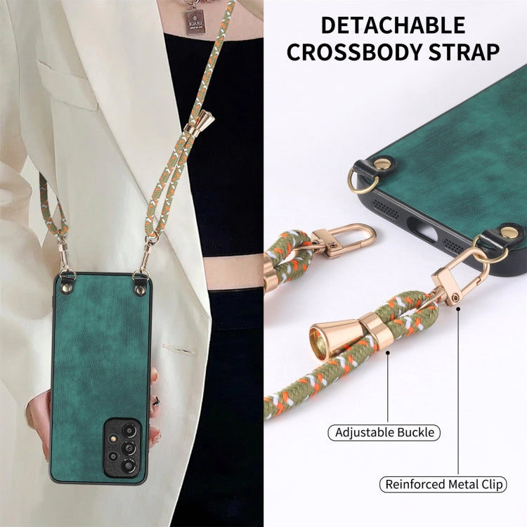 For Samsung Galaxy S25 Ultra 5G Vintage Leather PC Back Cover Phone Case with Crossbody Strap(Green) - Galaxy S25 Ultra 5G Cases by PMC Jewellery | Online Shopping South Africa | PMC Jewellery | Buy Now Pay Later Mobicred