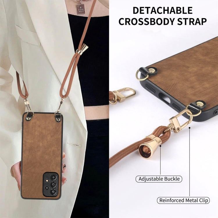 For Samsung Galaxy S25 Ultra 5G Vintage Leather PC Back Cover Phone Case with Crossbody Strap(Brown) - Galaxy S25 Ultra 5G Cases by PMC Jewellery | Online Shopping South Africa | PMC Jewellery | Buy Now Pay Later Mobicred