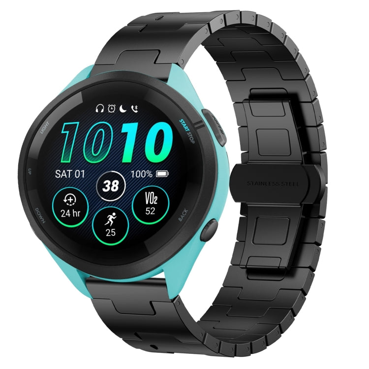 For Garmin Forerunner 265 Music Titanium Alloy 22mm Metal Watch Band(Black) - Watch Bands by PMc TechLife | Online Shopping South Africa | PMc TechLife | Buy Now Pay Later Mobicred