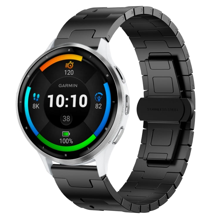For Garmin Venu 3 Titanium Alloy 22mm Metal Watch Band(Black) - Watch Bands by PMc TechLife | Online Shopping South Africa | PMc TechLife | Buy Now Pay Later Mobicred