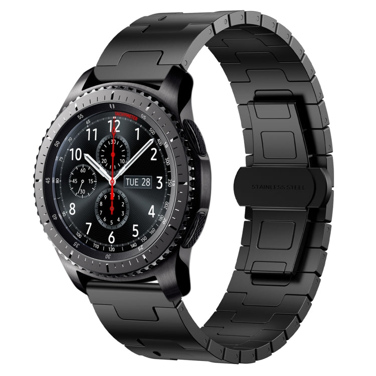 For Samsung Galaxy Gear S3 Frontier Titanium Alloy 22mm Metal Watch Band(Black) - Watch Bands by PMc TechLife | Online Shopping South Africa | PMc TechLife | Buy Now Pay Later Mobicred