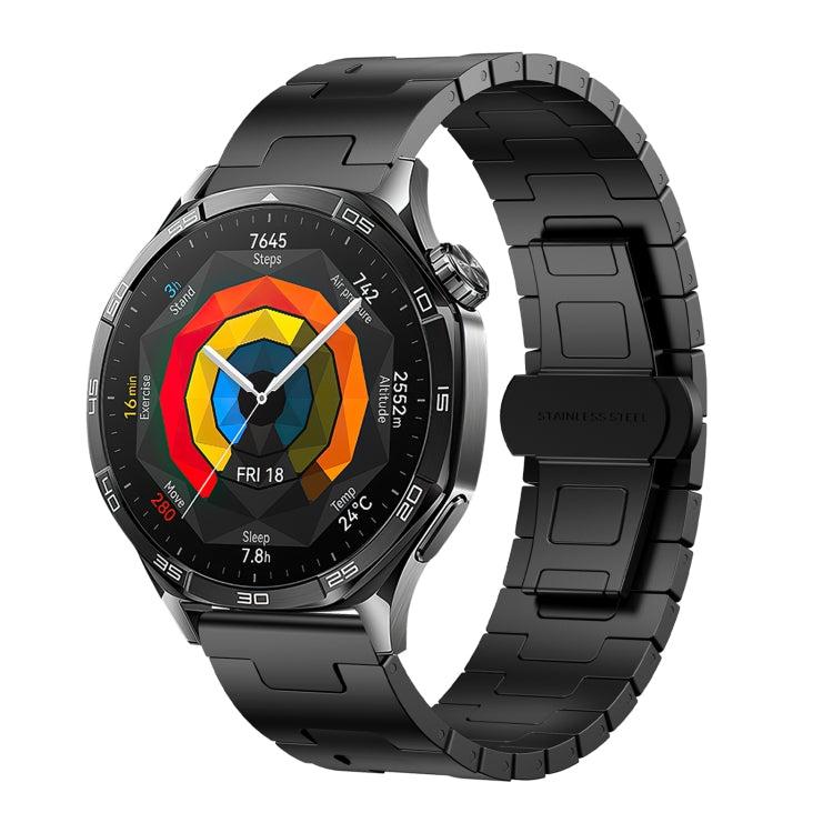 For Amazfit Bip 5 / GTR 4 / GTR 3 Titanium Alloy Metal 22mm Watch Band(Black) - Watch Bands by PMc TechLife | Online Shopping South Africa | PMc TechLife | Buy Now Pay Later Mobicred