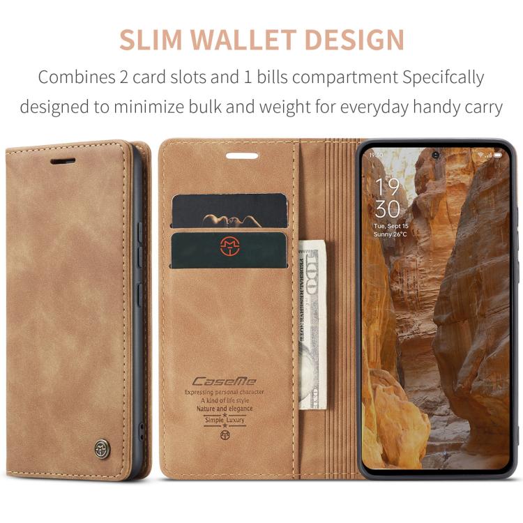 For OPPO Reno12 Pro 5G Global CaseMe 013 Multifunctional Horizontal Flip Leather Phone Case(Brown) - free shipping - PMC Jewellery - Order now!
