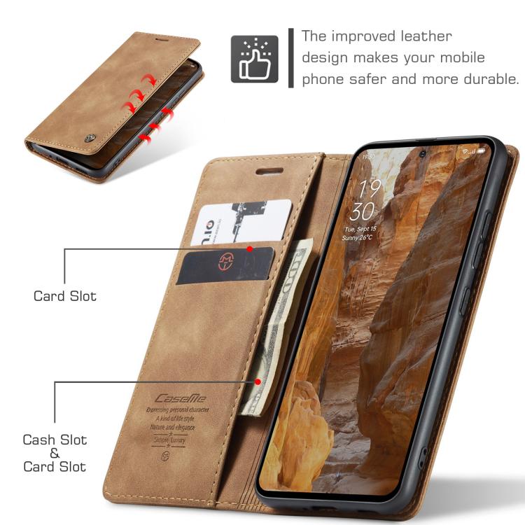 For OPPO Reno12 Pro 5G Global CaseMe 013 Multifunctional Horizontal Flip Leather Phone Case(Brown) - free shipping - PMC Jewellery - Order now!