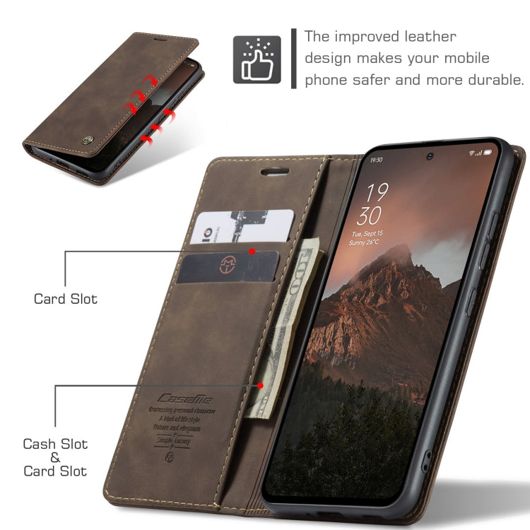 For OPPO Reno12 F /12 FS 5G CaseMe 013 Multifunctional Horizontal Flip Leather Phone Case(Coffee) - free shipping - PMC Jewellery - Order now!