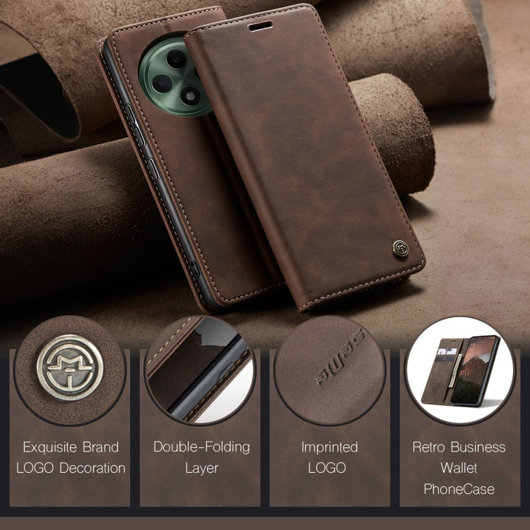 For OPPO Reno12 F /12 FS 5G CaseMe 013 Multifunctional Horizontal Flip Leather Phone Case(Coffee) - free shipping - PMC Jewellery - Order now!