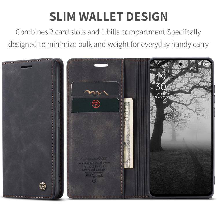 For OPPO Reno12 F /12 FS 5G CaseMe 013 Multifunctional Horizontal Flip Leather Phone Case(Black) - free shipping - PMC Jewellery - Order now!