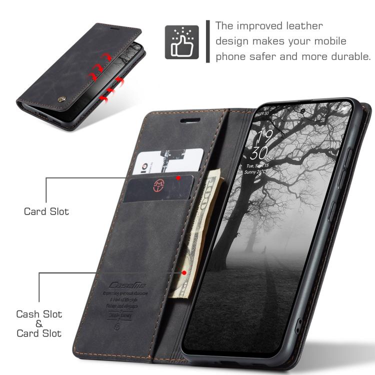 For OPPO Reno12 F /12 FS 5G CaseMe 013 Multifunctional Horizontal Flip Leather Phone Case(Black) - free shipping - PMC Jewellery - Order now!