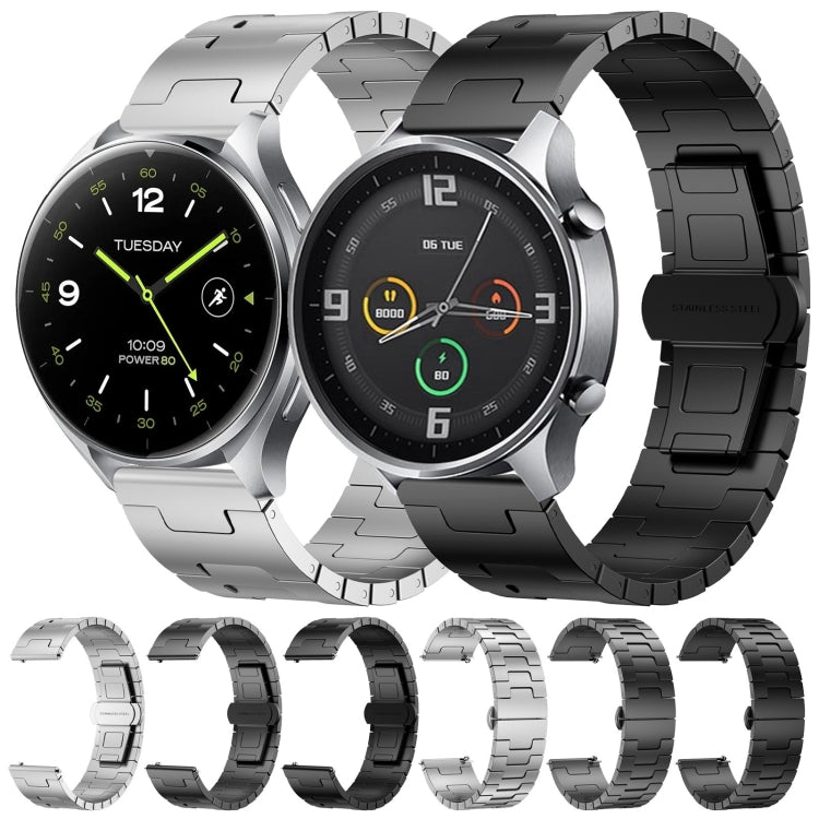 For Xiaomi Watch S2 Titanium Alloy 22mm Metal Watch Band(Black) - Watch Bands by PMc TechLife | Online Shopping South Africa | PMc TechLife | Buy Now Pay Later Mobicred