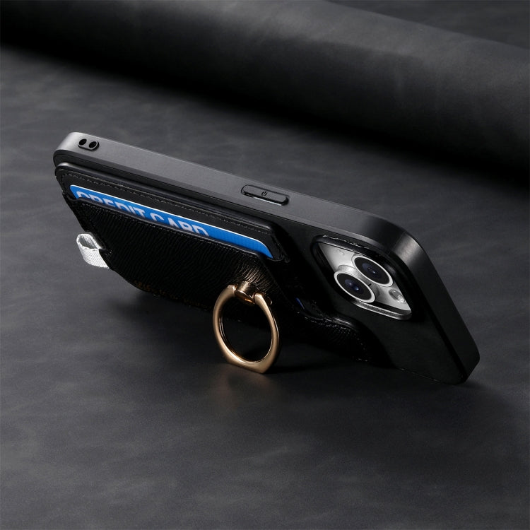 For Motorola Moto G 5G 2024 Retro Magsafe Cross Leather Ring Holder Card Bag Phone Case(Black) - free shipping - PMC Jewellery - Order now!