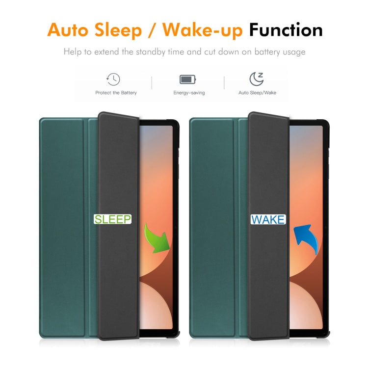 For Samsung Galaxy Tab S10 Ultra / S9 Ultra ENKAY Tri-fold Custer Texture Plastic Leather Smart Tablet Case with Pen Slot(Black) - free shipping - PMC Jewellery - Order now!