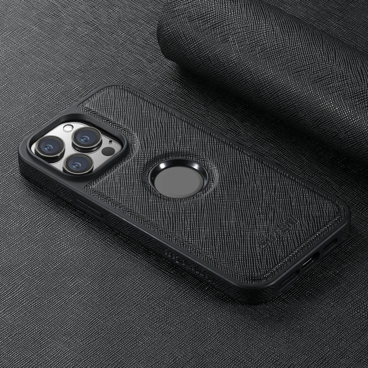 For iPhone 16 Plus Suteni G1 Cross Texture MagSafe Phone Case(Black) - free shipping - PMC Jewellery - Order now!