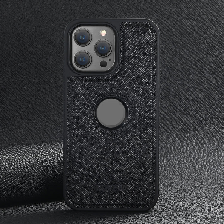 For iPhone 16 Suteni G1 Cross Texture MagSafe Phone Case(Black) - free shipping - PMC Jewellery - Order now!