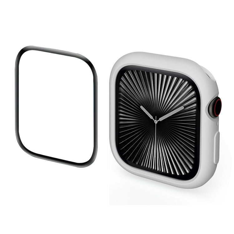 For Apple Watch Series 10 46mm ENKAY Hat-Prince 2 in 1 Candy Color TPU Watch Case with Full Coverage PMMA Soft Film(Light Grey) - free shipping - PMc TechLife - Order now!