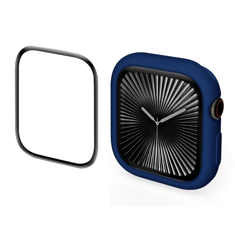 For Apple Watch Series 10 42mm ENKAY Hat-Prince 2 in 1 Candy Color TPU Watch Case with Full Coverage PMMA Soft Film(Dark Blue) - free shipping - PMc TechLife - Order now!