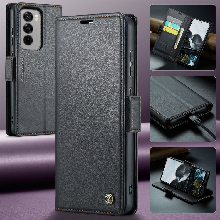 For OPPO Reno12 5G Global CaseMe 023 Butterfly Buckle Litchi Texture RFID Anti-theft Leather Phone Case(Black) - OPPO Cases by CaseMe | Online Shopping South Africa | PMC Jewellery | Buy Now Pay Later Mobicred