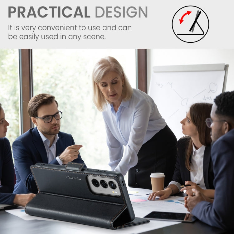 For OPPO Reno12 5G Global CaseMe 023 Butterfly Buckle Litchi Texture RFID Anti-theft Leather Phone Case(Black) - OPPO Cases by CaseMe | Online Shopping South Africa | PMC Jewellery | Buy Now Pay Later Mobicred