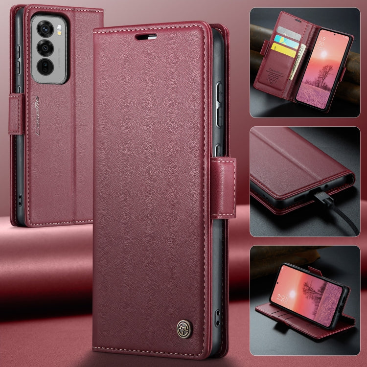 For OPPO Reno12 Pro 5G Global CaseMe 023 Butterfly Buckle Litchi Texture RFID Anti-theft Leather Phone Case(Red) - OPPO Cases by CaseMe | Online Shopping South Africa | PMC Jewellery | Buy Now Pay Later Mobicred