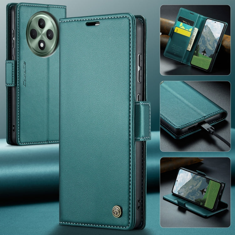 For OPPO Reno12 F /12 FS 5G CaseMe 023 Butterfly Buckle Litchi Texture RFID Anti-theft Leather Phone Case(Green) - OPPO Cases by CaseMe | Online Shopping South Africa | PMC Jewellery | Buy Now Pay Later Mobicred