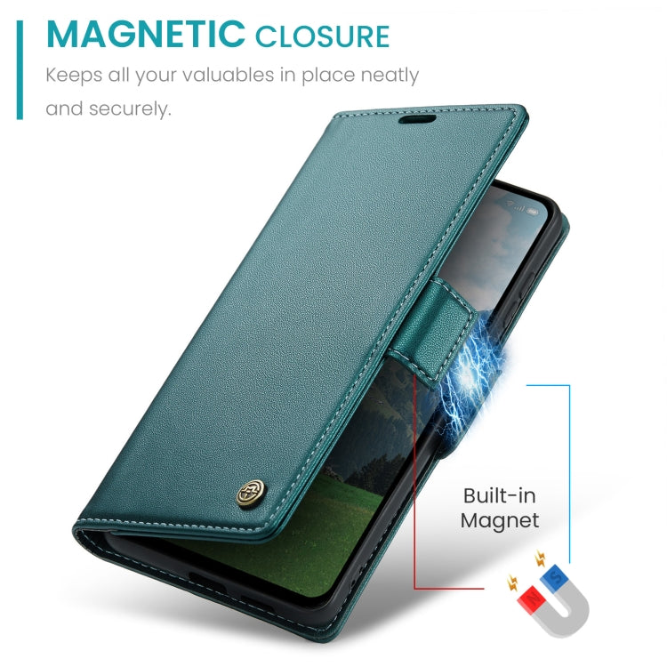 For OPPO Reno12 F /12 FS 5G CaseMe 023 Butterfly Buckle Litchi Texture RFID Anti-theft Leather Phone Case(Green) - OPPO Cases by CaseMe | Online Shopping South Africa | PMC Jewellery | Buy Now Pay Later Mobicred