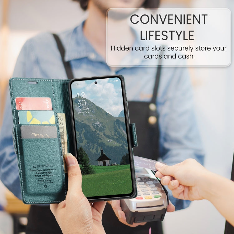 For OPPO Reno12 F /12 FS 5G CaseMe 023 Butterfly Buckle Litchi Texture RFID Anti-theft Leather Phone Case(Green) - OPPO Cases by CaseMe | Online Shopping South Africa | PMC Jewellery | Buy Now Pay Later Mobicred