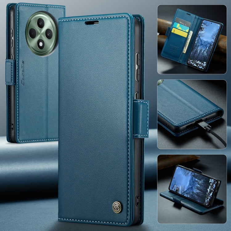 For OPPO Reno12 F /12 FS 5G CaseMe 023 Butterfly Buckle Litchi Texture RFID Anti-theft Leather Phone Case(Blue) - OPPO Cases by CaseMe | Online Shopping South Africa | PMC Jewellery | Buy Now Pay Later Mobicred