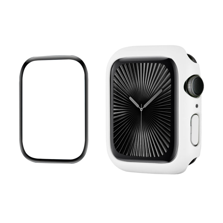 For Apple Watch Series 10 46mm ENKAY Hat-Prince 2 in 1 Solid Color PC Watch Case with Full Coverage PMMA Soft Film(White) - free shipping - PMc TechLife - Order now!