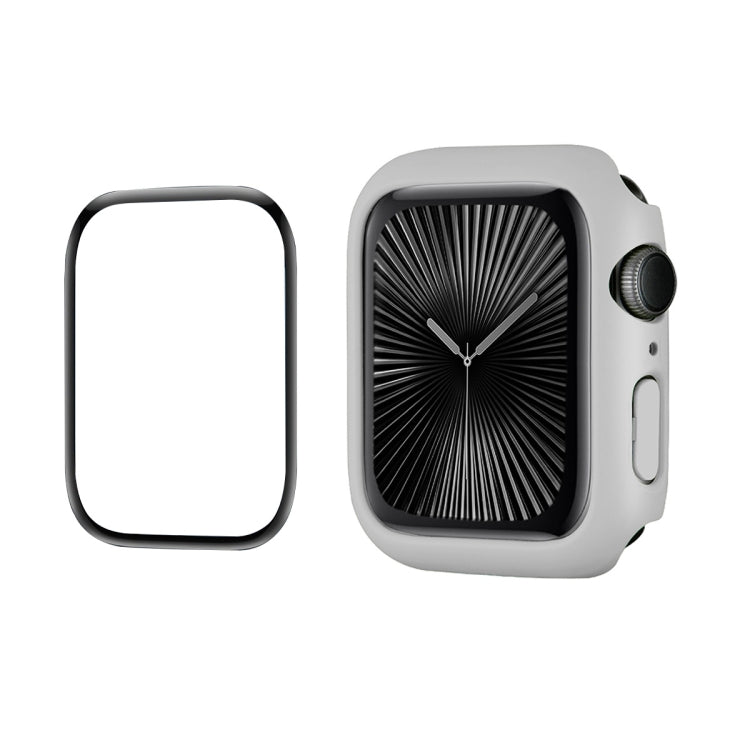 For Apple Watch Series 10 46mm ENKAY Hat-Prince 2 in 1 Solid Color PC Watch Case with Full Coverage PMMA Soft Film(Light Grey) - free shipping - PMc TechLife - Order now!