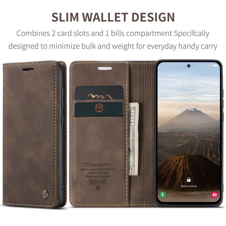 For Samsung Galaxy S25 5G CaseMe 013 Multifunctional Horizontal Flip Leather Phone Case(Coffee) - free shipping - PMC Jewellery - Order now!