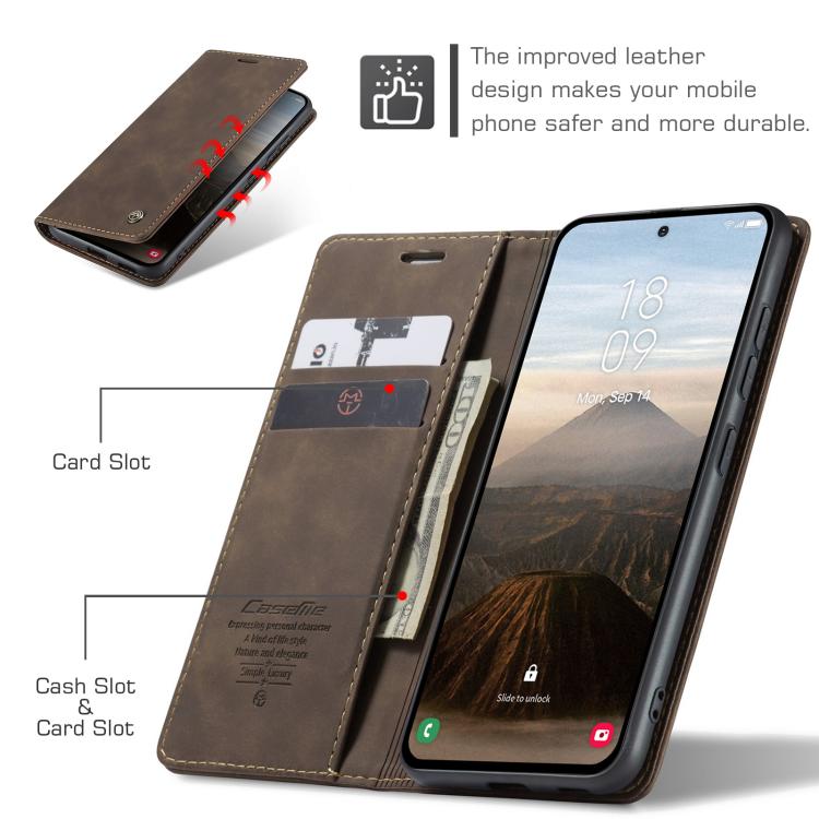 For Samsung Galaxy S25 5G CaseMe 013 Multifunctional Horizontal Flip Leather Phone Case(Coffee) - free shipping - PMC Jewellery - Order now!