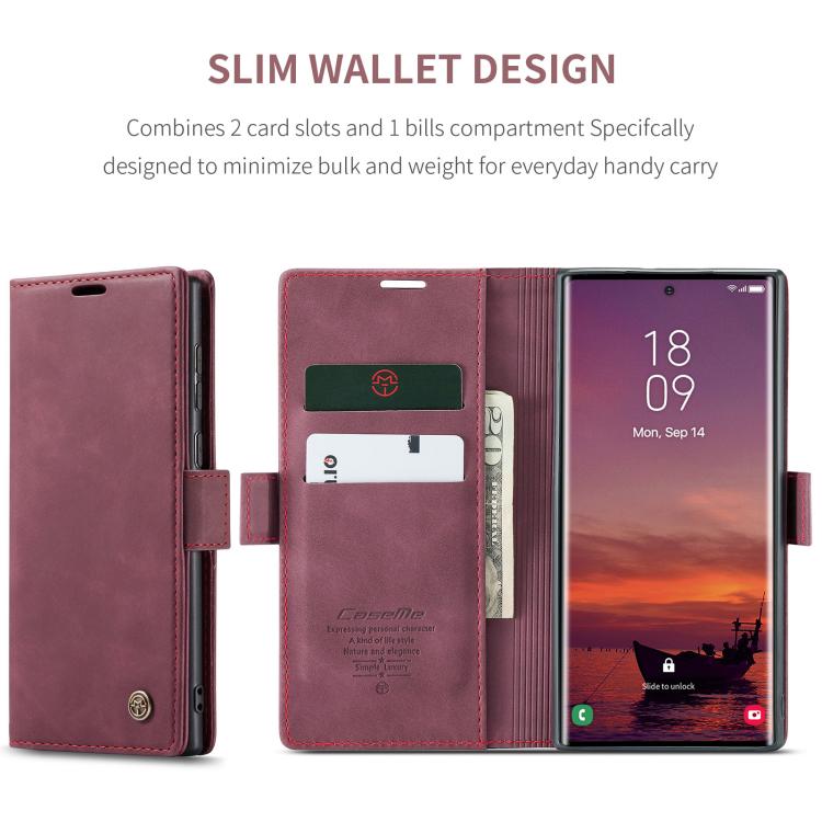 For Samsung Galaxy S25 Ultra 5G CaseMe 013 Multifunctional Horizontal Flip Leather Phone Case(Red) - free shipping - PMC Jewellery - Order now!