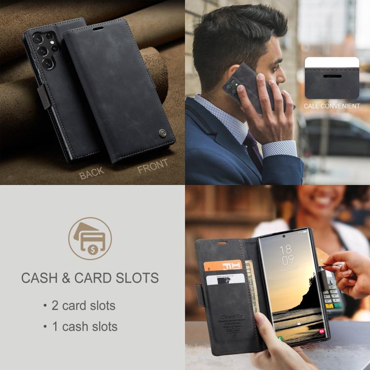 For Samsung Galaxy S25 Ultra 5G CaseMe 013 Multifunctional Horizontal Flip Leather Phone Case(Black) - free shipping - PMC Jewellery - Order now!