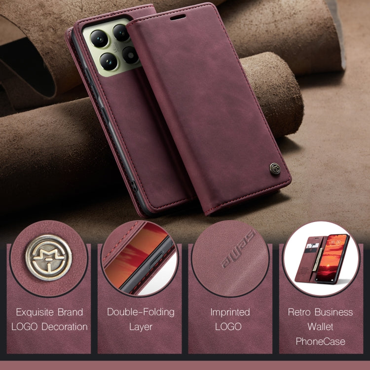 For Xiaomi 14T CaseMe 013 Multifunctional Horizontal Flip Leather Phone Case(Red) - free shipping - PMC Jewellery - Order now!