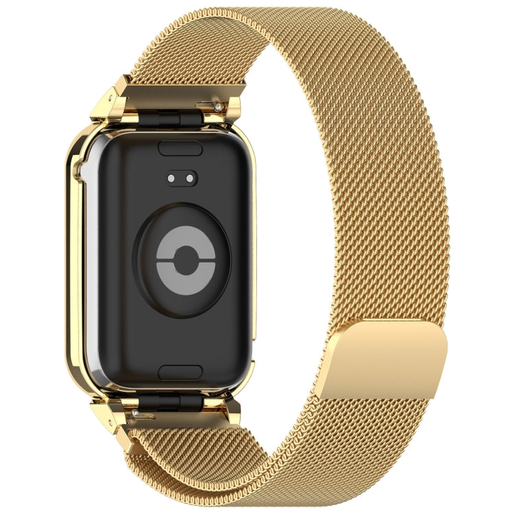 For Xiaomi Smart Band 9 Pro Metal Frame Integrated Milan Magnetic Stainless Steel Watch Band(Gold) - free shipping - PMC TechLife - Order now!
