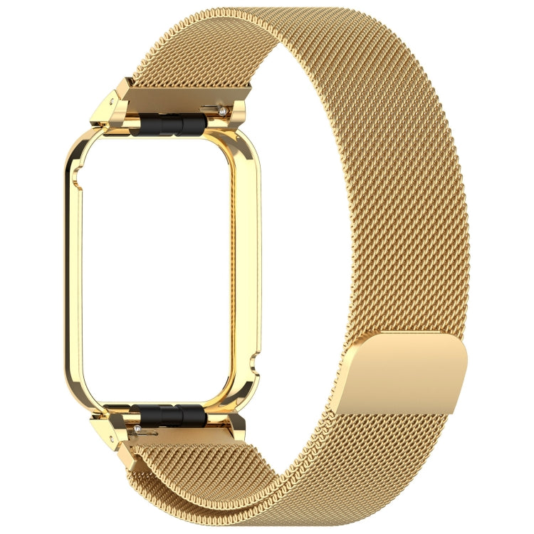 For Xiaomi Smart Band 9 Pro Metal Frame Integrated Milan Magnetic Stainless Steel Watch Band(Gold) - free shipping - PMC TechLife - Order now!