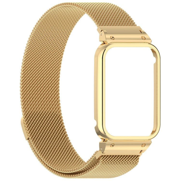 For Xiaomi Smart Band 9 Pro Metal Frame Integrated Milan Magnetic Stainless Steel Watch Band(Gold) - free shipping - PMC TechLife - Order now!