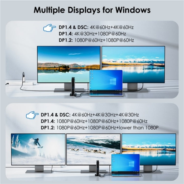 WAVLINK WL-UMD26 11 in 1 140W PD 3.1 USB-C 8K Displayport Charging Docking Station - free shipping - PMC TechLife - Order now!