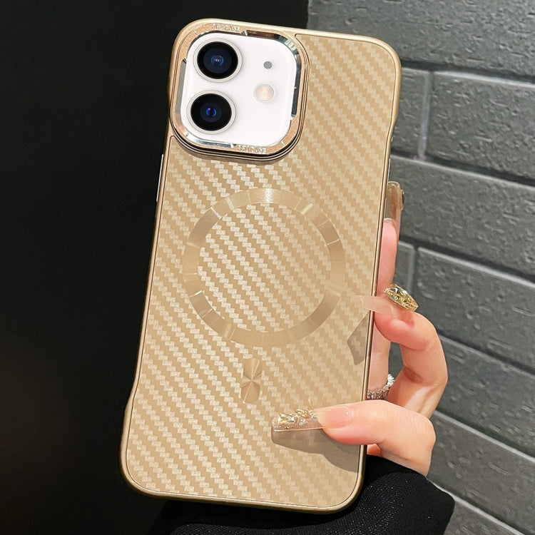 For iPhone 11 AG Carbon Fiber Frameless MagSafe Phone Case(Gold) - iPhone 11 Cases by PMc TechLife | Online Shopping South Africa | PMc TechLife | Buy Now Pay Later Mobicred