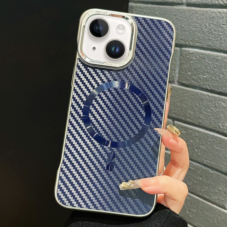 For iPhone 13 AG Carbon Fiber Frameless MagSafe Phone Case(Blue) - iPhone 13 Cases by PMc TechLife | Online Shopping South Africa | PMc TechLife | Buy Now Pay Later Mobicred
