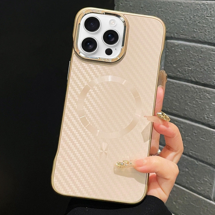 For iPhone 14 Pro AG Carbon Fiber Frameless MagSafe Phone Case(Pink) - iPhone 14 Pro Cases by PMc TechLife | Online Shopping South Africa | PMc TechLife | Buy Now Pay Later Mobicred