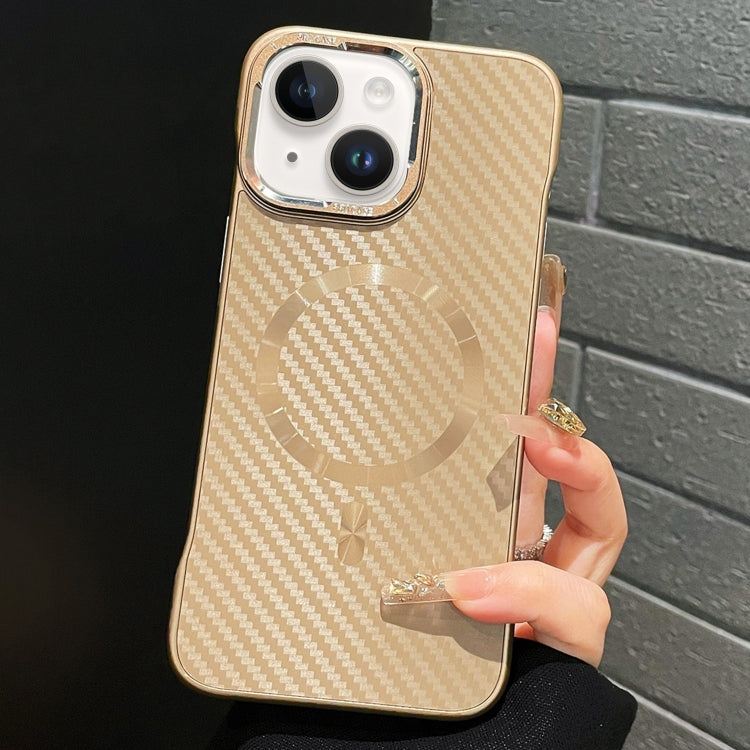 For iPhone 15 Plus AG Carbon Fiber Frameless MagSafe Phone Case(Gold) - iPhone 15 Plus Cases by PMc TechLife | Online Shopping South Africa | PMc TechLife | Buy Now Pay Later Mobicred