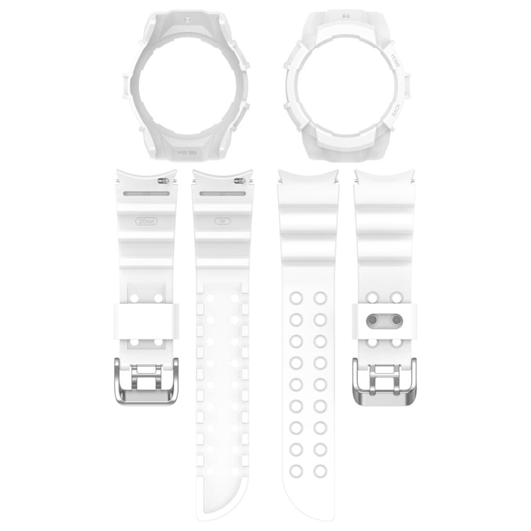 For Samsung Galaxy Watch 7 40mm Armor Silicone Watch Band with Watch Case Set(White) - Watch Bands by PMC Jewellery | Online Shopping South Africa | PMC Jewellery | Buy Now Pay Later Mobicred